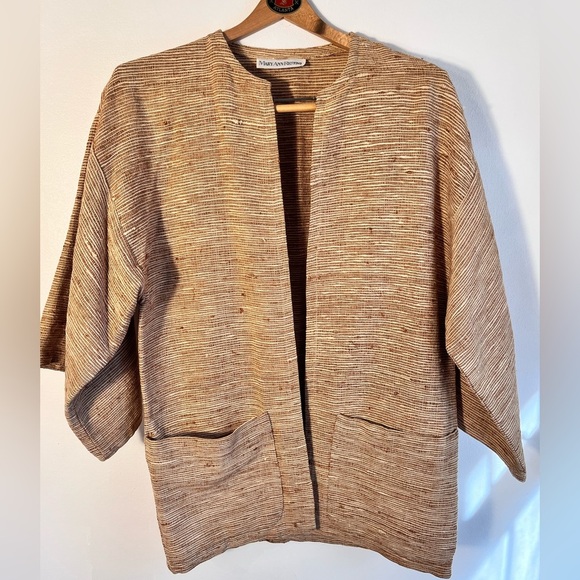 Mary Ann Restivo silk blend open front kimono style blazer/ cardigan/ jacket - Picture 1 of 9